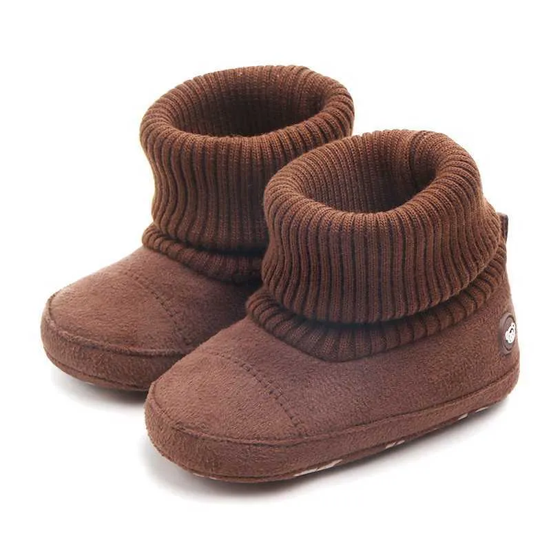 Eerste wandelaars Babylaarzen voor pasgeborenen Warm houden Winter Snowboots gebreide baby jongens meisjes baby peuter antislip eerste wandelaar L0826