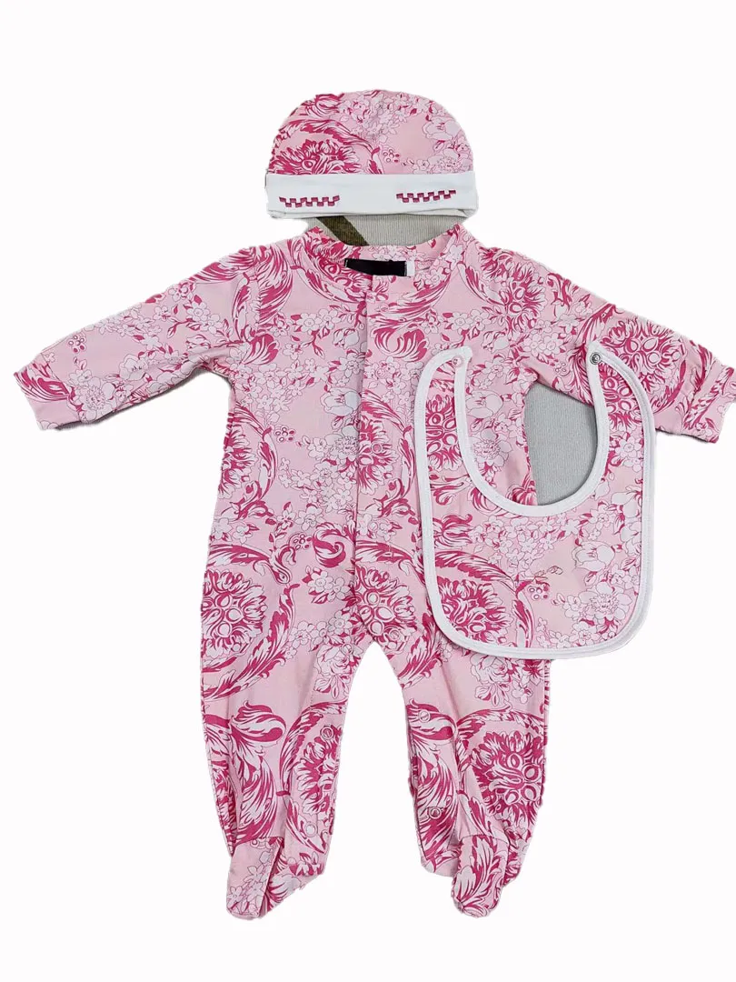 2026 Designer Floral Rompers + Wraping Organic Newborn Swaddle Set For ...