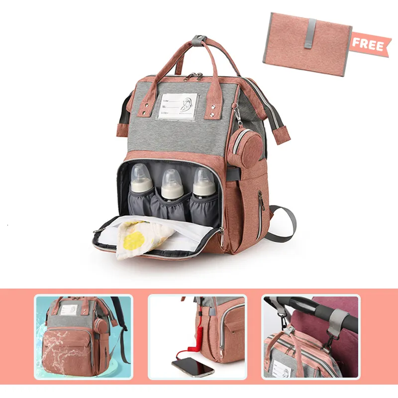 Diaper Bags Mommy Bag USB Charging Waterproof Oxford Multifunctional Large capacity Maternity Backpack for Baby Nappy Bag Gift 230826