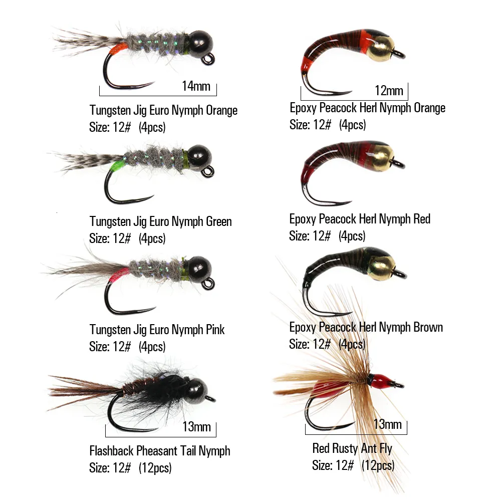 Baits Lures ICERIO Nymph Kit Tungsten Copper Beadhead Jig Euro Nymphs  Barbless Hook Perdigon Trout Fishing Fly Lure 230825 From Kang07, $26.93