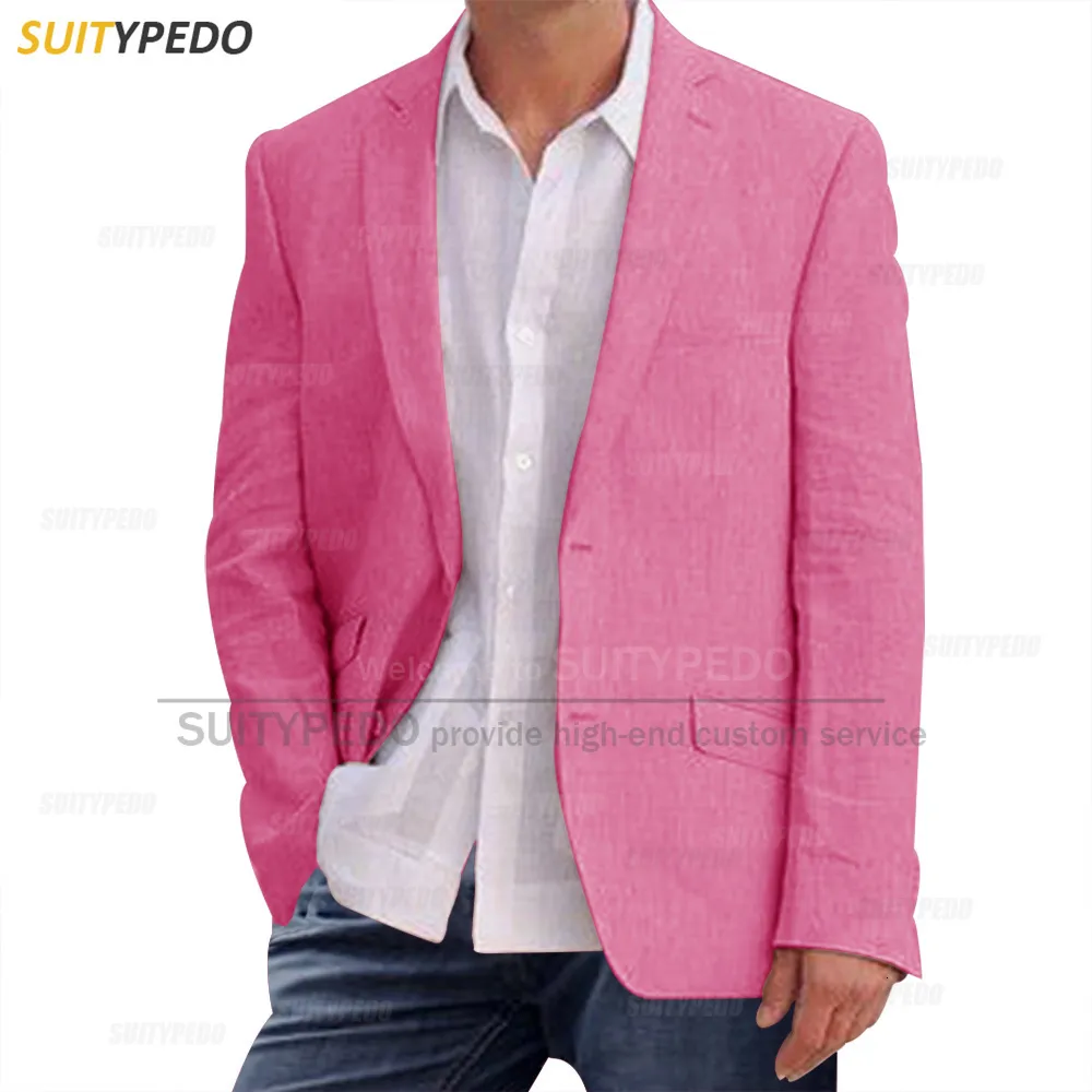 Men's Suits Blazers Linen Men Jackets Slim Fit Formal Summer Wedding Business Blazers for Men Tailor-made Casual Fashion Beach Outfits Tops Coat 230825