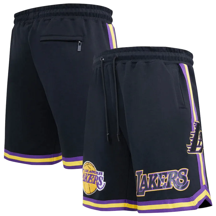 Cordon de serrage poche à glissière sport Fitness séchage rapide hommes salle de sport court basket-ball équipe Shorts homme Lakers en plein air