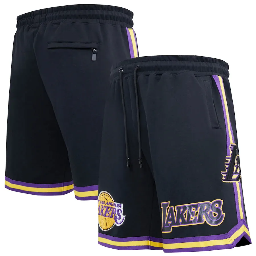 Cordon de cordon zipper poche sport fitness rapide sèche pour hommes secs courts de basket-ball shorts manchers les lakers en plein air