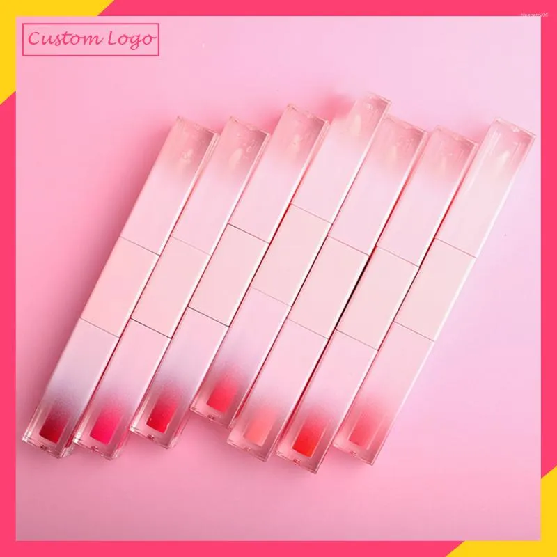 Lip Gloss Custom Logo Double Headed Moisturizing Lipstick Long Lasting Women Red Tint Velvet Glaze Cosmetics Oil