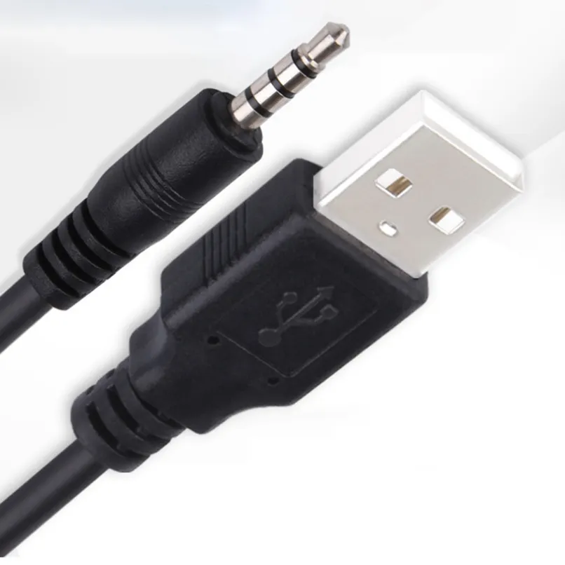 Male Audio Aux Plug To USB Male Charge Cable Adapter