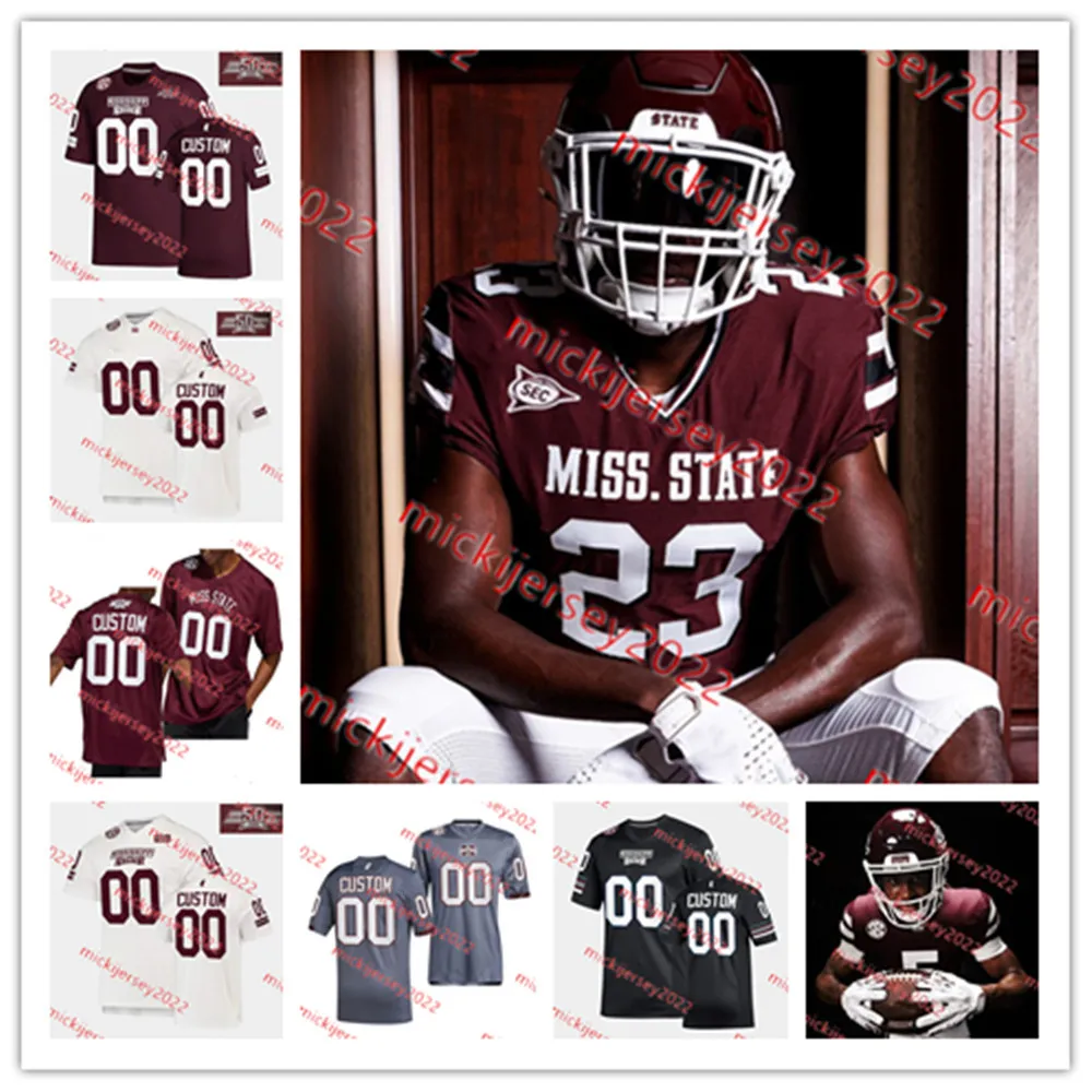 2023 mais novo estilo Mississippi State Bulldogs Football Jersey personalizado costurado Denico Autry Bernardrick Mckinney Chris Jones Gabe Jackson Darius Slay Jr.