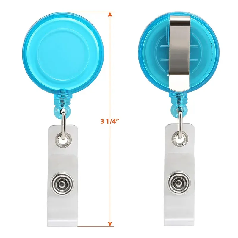 Clip on Retractable Badge Reel with Belt Clip for ID Cards Badge Key Keychain Holders Keep ID Key Cell phone Safe