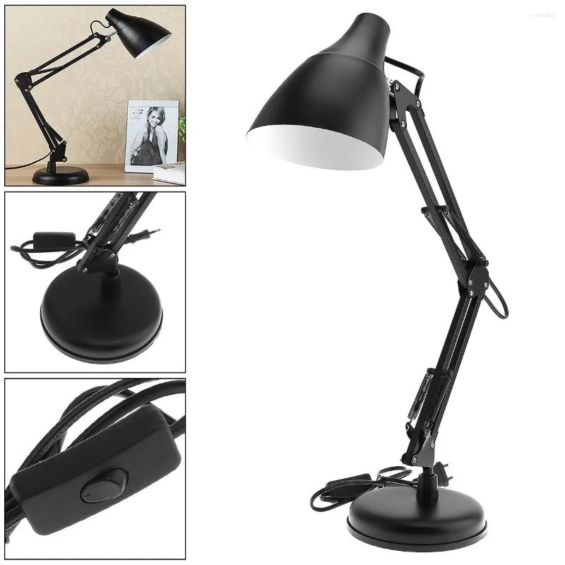 Tischlampen E27 Flexible Schwenkarm-Schreibtischlampe mit Lichtsockel und Klemmhalterung, unterstützt 360-Grad-Drehung für Büro/Zuhause