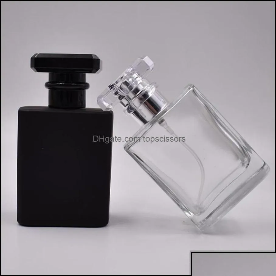 Pro Flasche tragbar nachfüllbar pro Spray 50 ml leere Fläschchen schwarz klar mit Pumpzerstäuber Nebelzerstäuber Rrd3044 Drop Delive Lieferung Dh5Nv