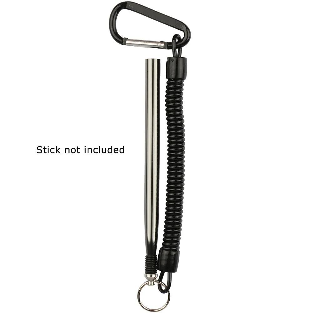 Line Goture 6st Black Fishing Lanyard rep infällbart plastspiralrep Tether Safety Line Max sträckt längd 100 cm Pesca