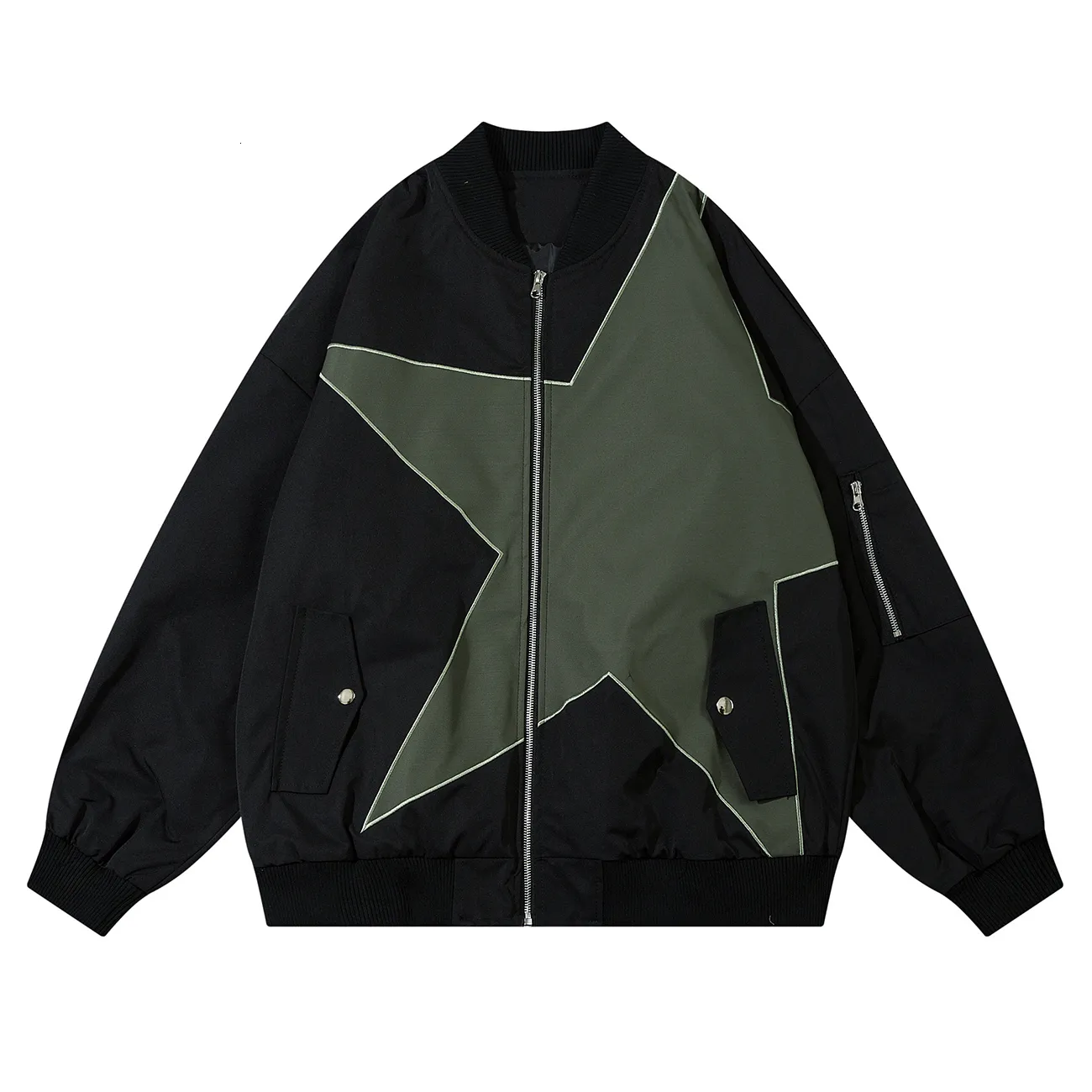 Herrjackor Lacible Star Embroidery Zipper Jacket 2023 Design Thin Spring Autumn Coat Men Women Outdoor Vintage Casual 230825