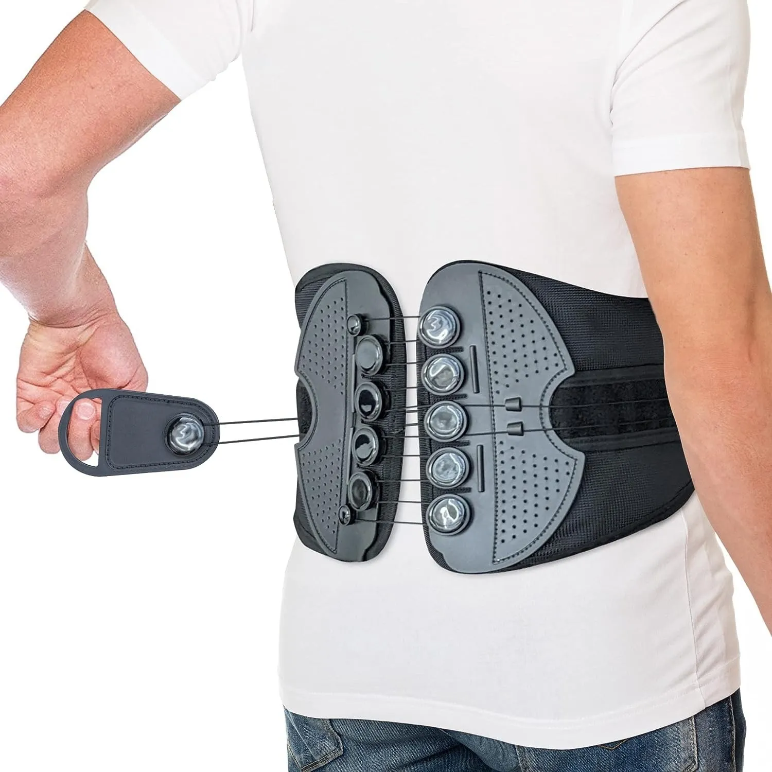 Blå ljusblockeringsglasögon ryggstång för nedre ryggsmärta remskiva System LUMBAR JUSTABLE Support Scolioses Herniated Disc Posture Correction Unisex 230825