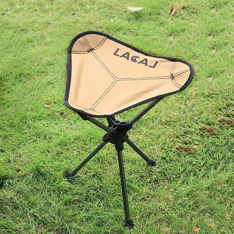 Mobilier de camp Portable loisirs de plein air pliant petit Mazar super léger en alliage d'aluminium rotatif chaise triangulaire pêche banc de camping 230825