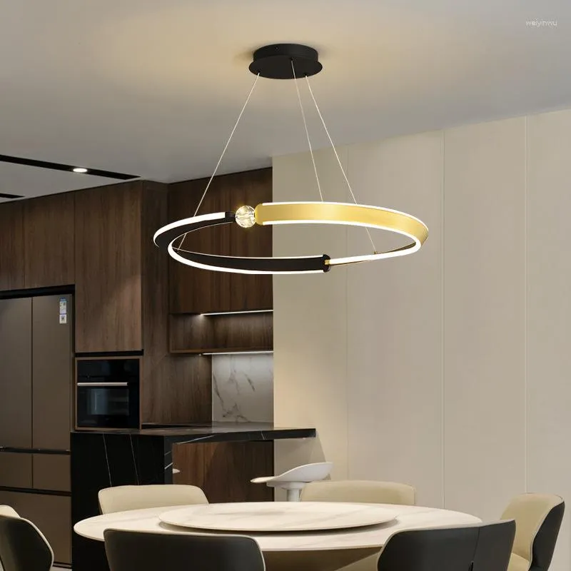 Lampadari 2023 S LED 3 Temperatura di colore Dimmerabile Per Sala da pranzo Foyer El Camera da letto Anello in alluminio Illuminazione 110-240V