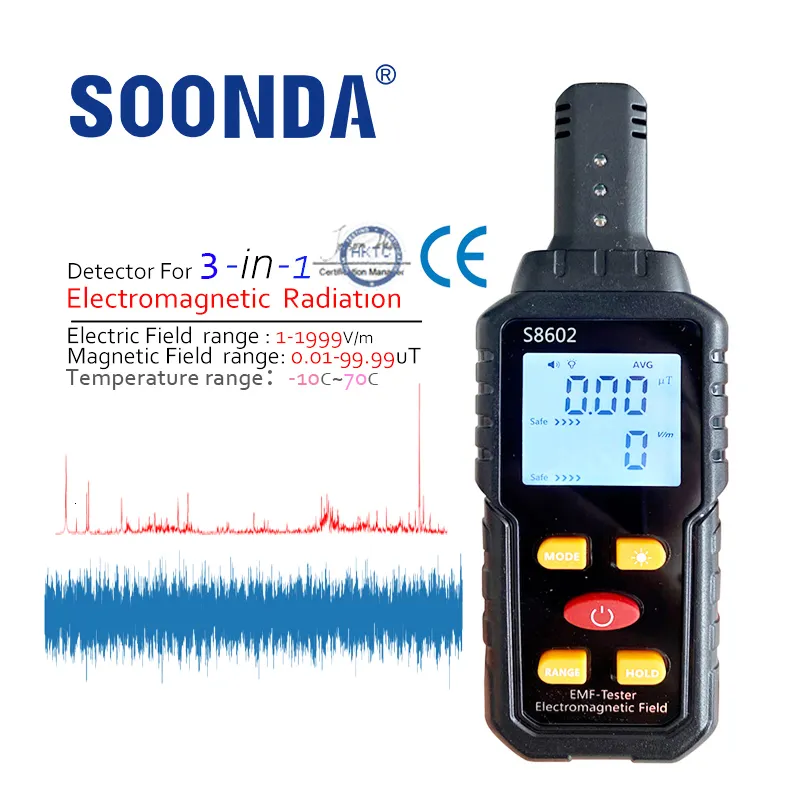 Radiation Testers 3-in-1 EMF Meter Radia Frequency Meter Radiation Detector Electromagnetic Field Person Radiation Dosimeter Counter Dose Alarm 230825