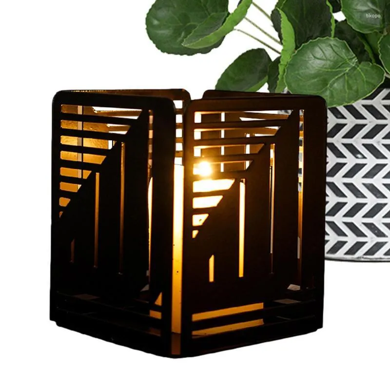 Titulares de vela Suporte de acento Perfumado Bulk Decorativo Geométrico Forma Quadrada Metal Stand Tea Light