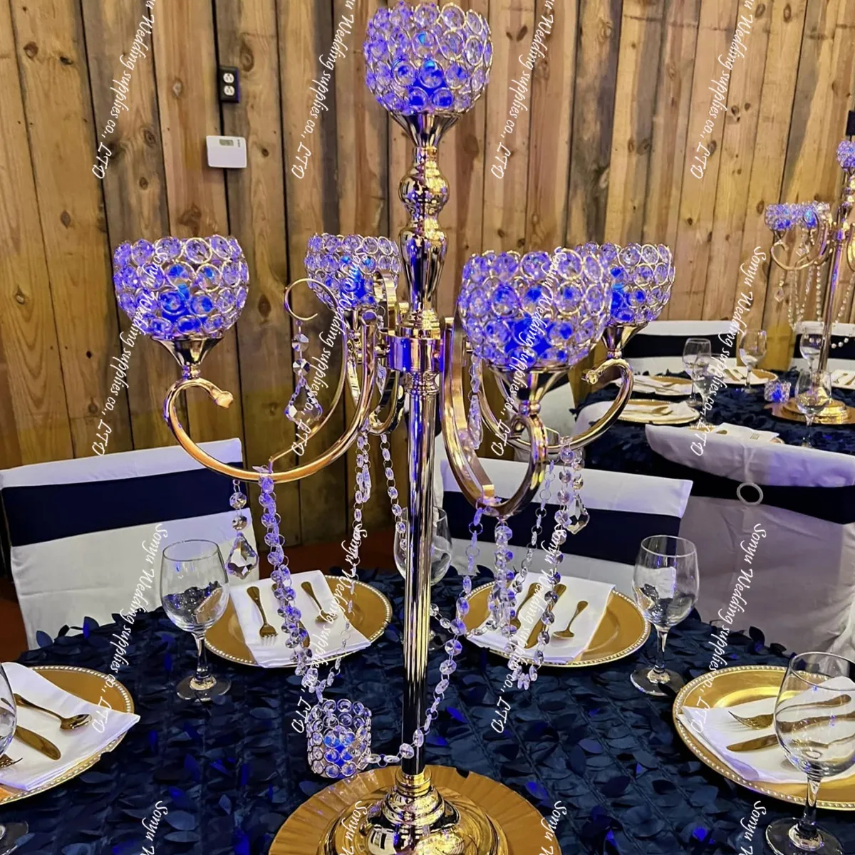 Candelabro De Mesa Para Fiesta De Boda, Decoraciones De Centro De Mesa, Candelabro  De Cristal Plateado, Candelabro Para Decoración De Boda 123 De 49,28 € |  DHgate, image size:1200x1200