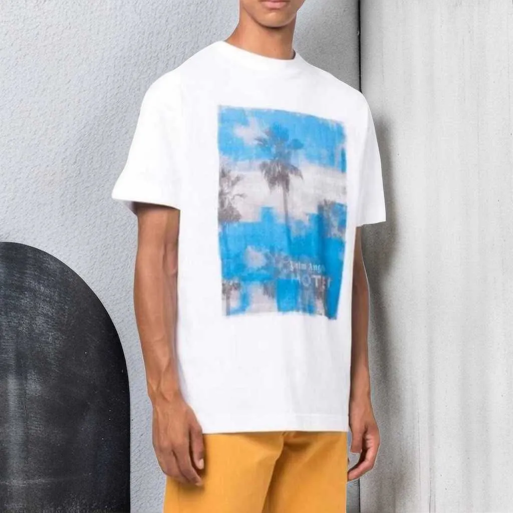 modedesigner kläder pa tees t skjortor träd oljemålning mönster korta ärm vinklar lös passande par halv trend streetwear till