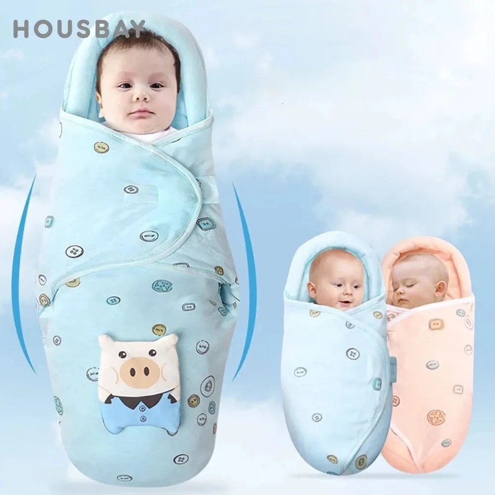 Sleeping Bags 06Months Baby Bag born Head Shaping Neck Protector Design Wrap Blanket AntiStartle 1Tog Swaddle 230825