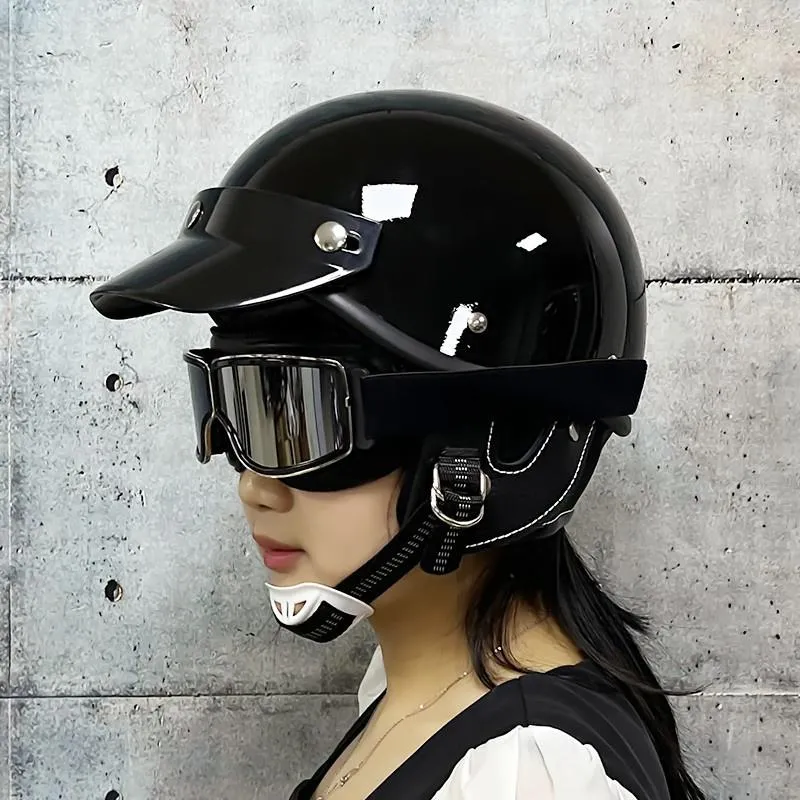 Motorhelmen 2023 Retro Motor Crash Moto Helm Casco Open Half Gezicht Scooter Bike Type Korea Vintage