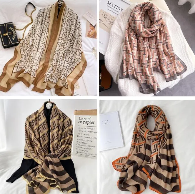 16Style Scarves Fashion Cotton Line for Women Print Scarf Female Solid Lady's pannbandstillbehör Elegant Shawl Wrap Scarf 180*90cm