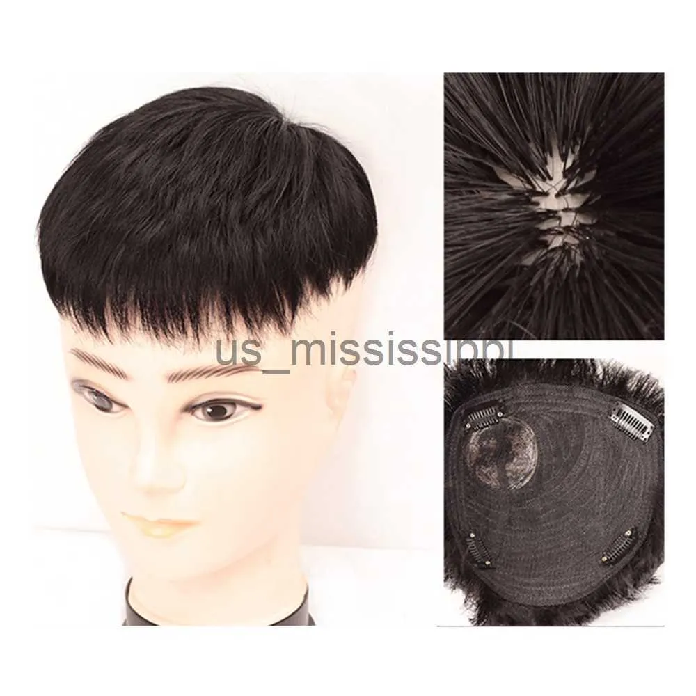 Синтетические парики Toupee Men Synthetic Natural Hair Wig для мужчин 16x18cm Toupee Мужские парики мужской парики для мужской парик