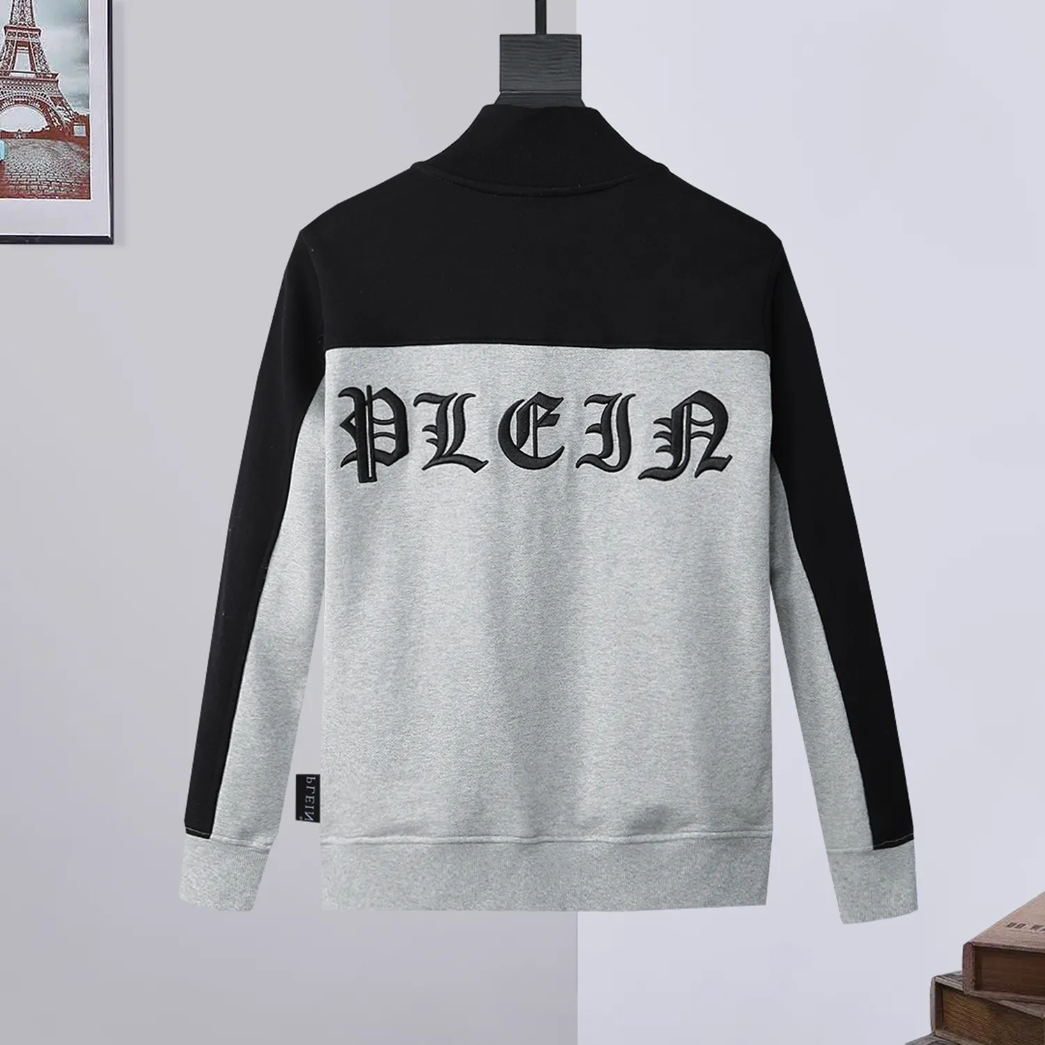 PLEIN BEAR Marca Calda Felpa Spessa Hip-Hop Allentato Caratteristica Personalità Del Cranio Pullover Strass Felpa con Cappuccio da Uomo di Lusso 88811