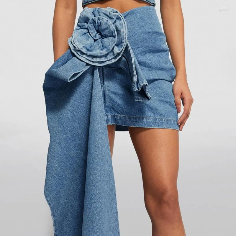 A line top denim skirt 3d