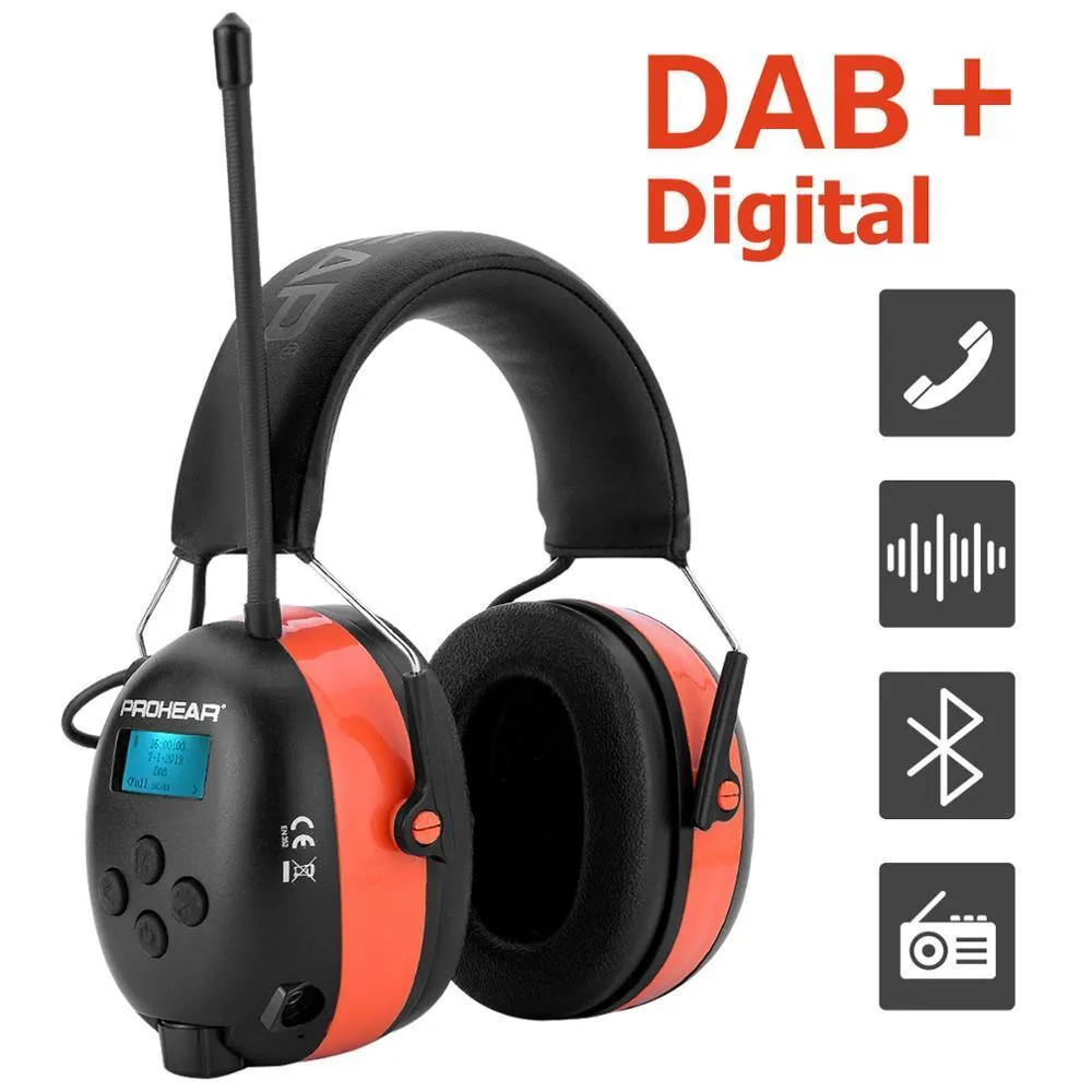 Grooming Set Zohan DAB/DAB/FM DAB Hörlurar Förhörsskydd Radio Elektronisk Bluetooth Earmuffs Ear Protector 25dB litiumbatteri 230825