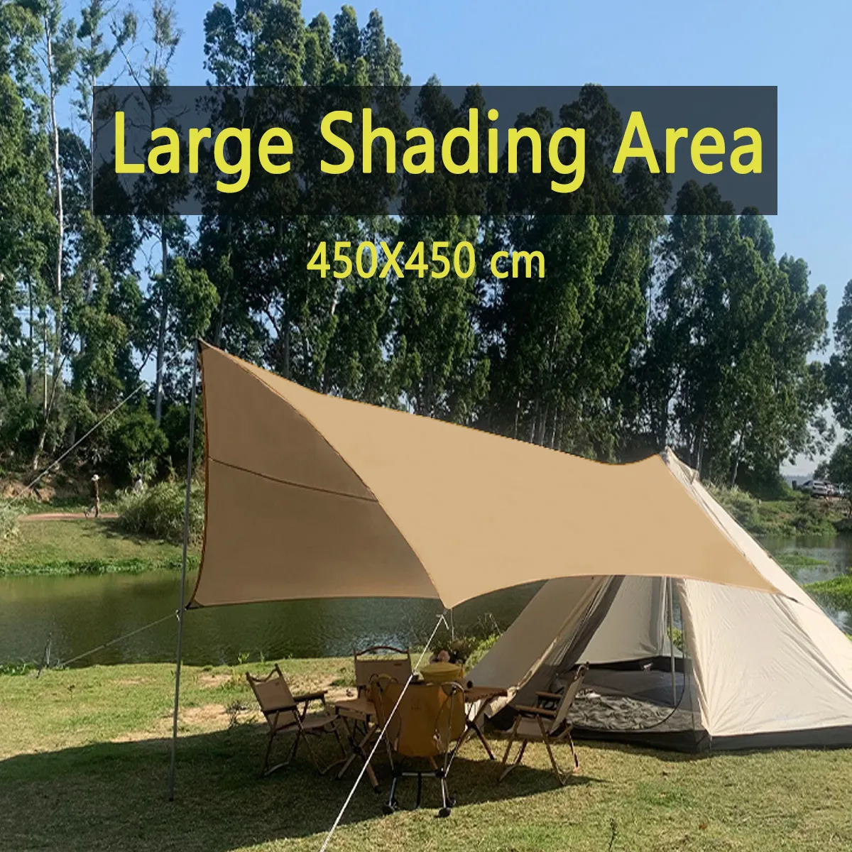 Beach Canopy Tents 4 5m Hexagonal Tarp: Waterproof Sun Shade