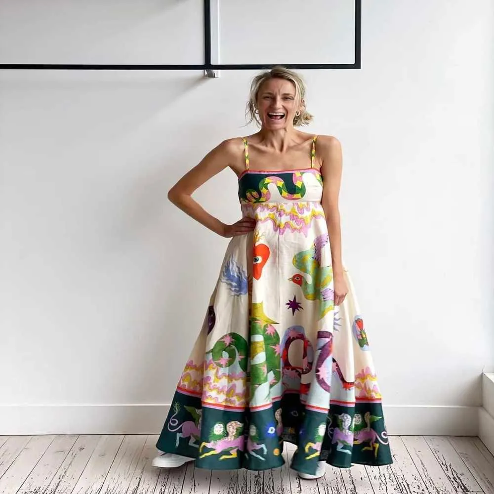 Basic Casual Long Dress: Australian Designer Spring/Summer Seeker Chases  the Sun Series, Print Strap from Dhgate Two Piece Dress - price 19.7