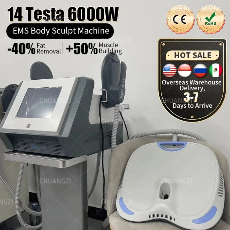 Emszero Neo Body Sculpt Machine 14 Tesla EMSlim Hi-Emt Body Contouring Elektromagnetische Fettentfernung Butt Lift Beckenboden Stimulieren Pad 2023 EMS Body Construction