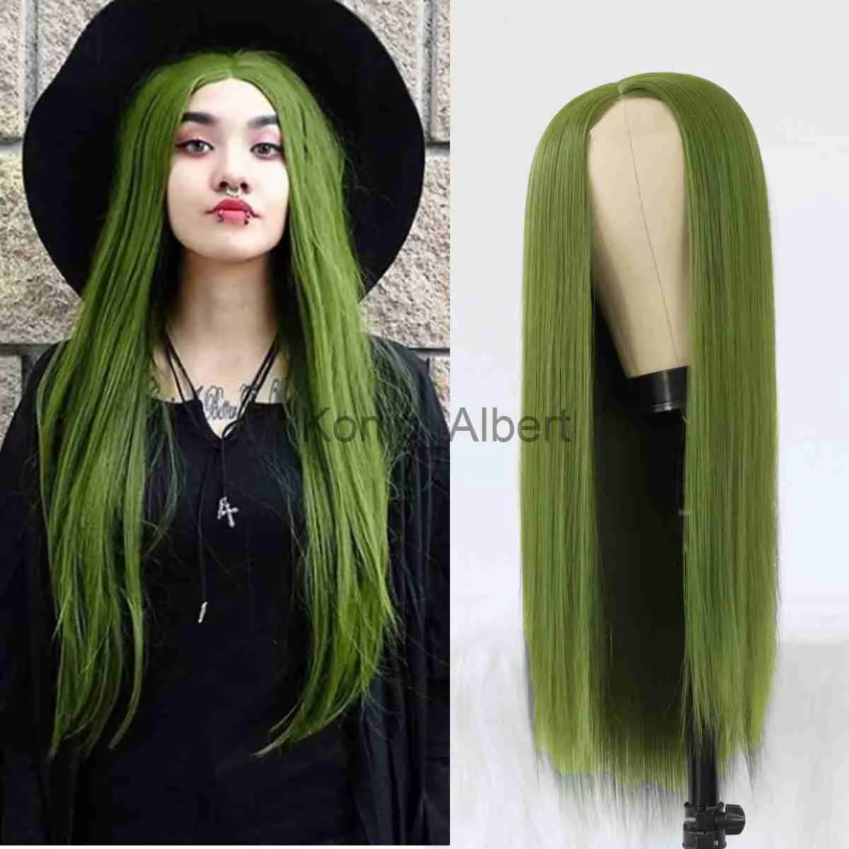 Green 2025 olive wig
