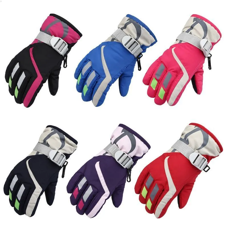 Mitaines pour enfants enfants garçons filles hiver chaud coupe-vent sport gants de Ski enfants respirant gant réglable 230826