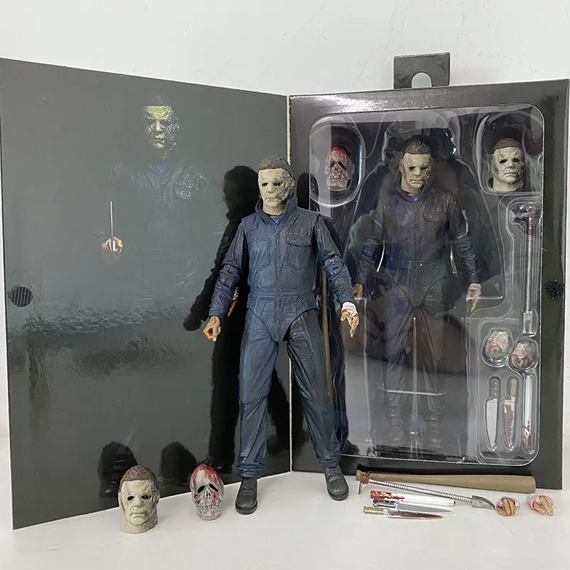 LED Michael Myers Halloween Figurine With Visage Sculpture