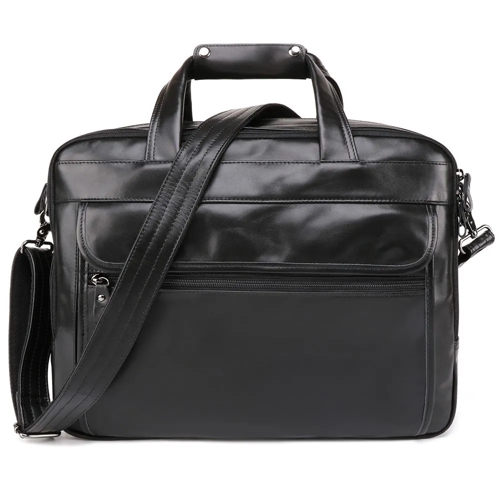 Laptop Bags Men's Business Travel Portisefos för 156 tum äkta läder Messenger Office Dokument axelväska 230823