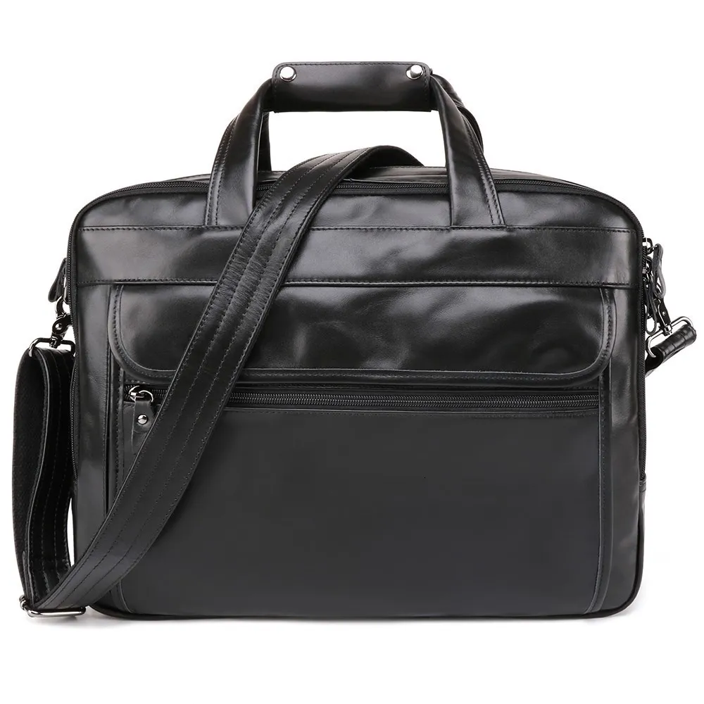 Laptop Bags Men's Business Travel Briefcase for 156inch Genuine Leather Messenger Office Documents Shoulder Bag 230823