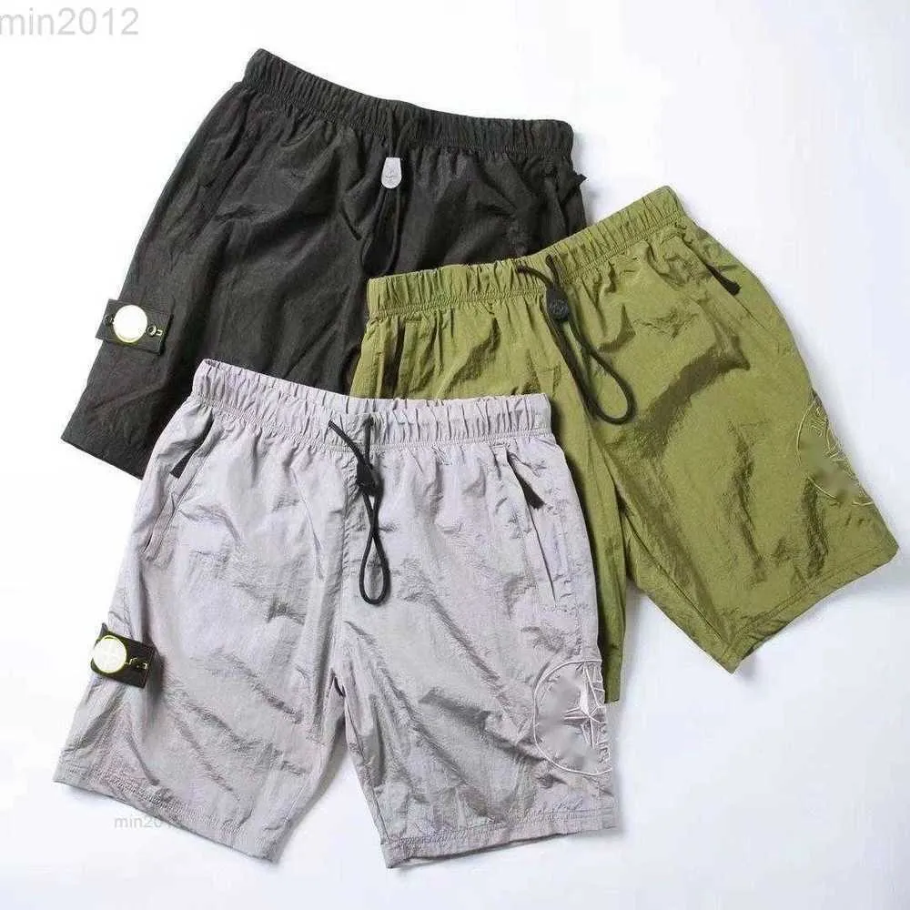 Short en pierre pour hommes, Logo boussole de l'île, short de rue en métal pour hommes, Capris de travail américain à la mode