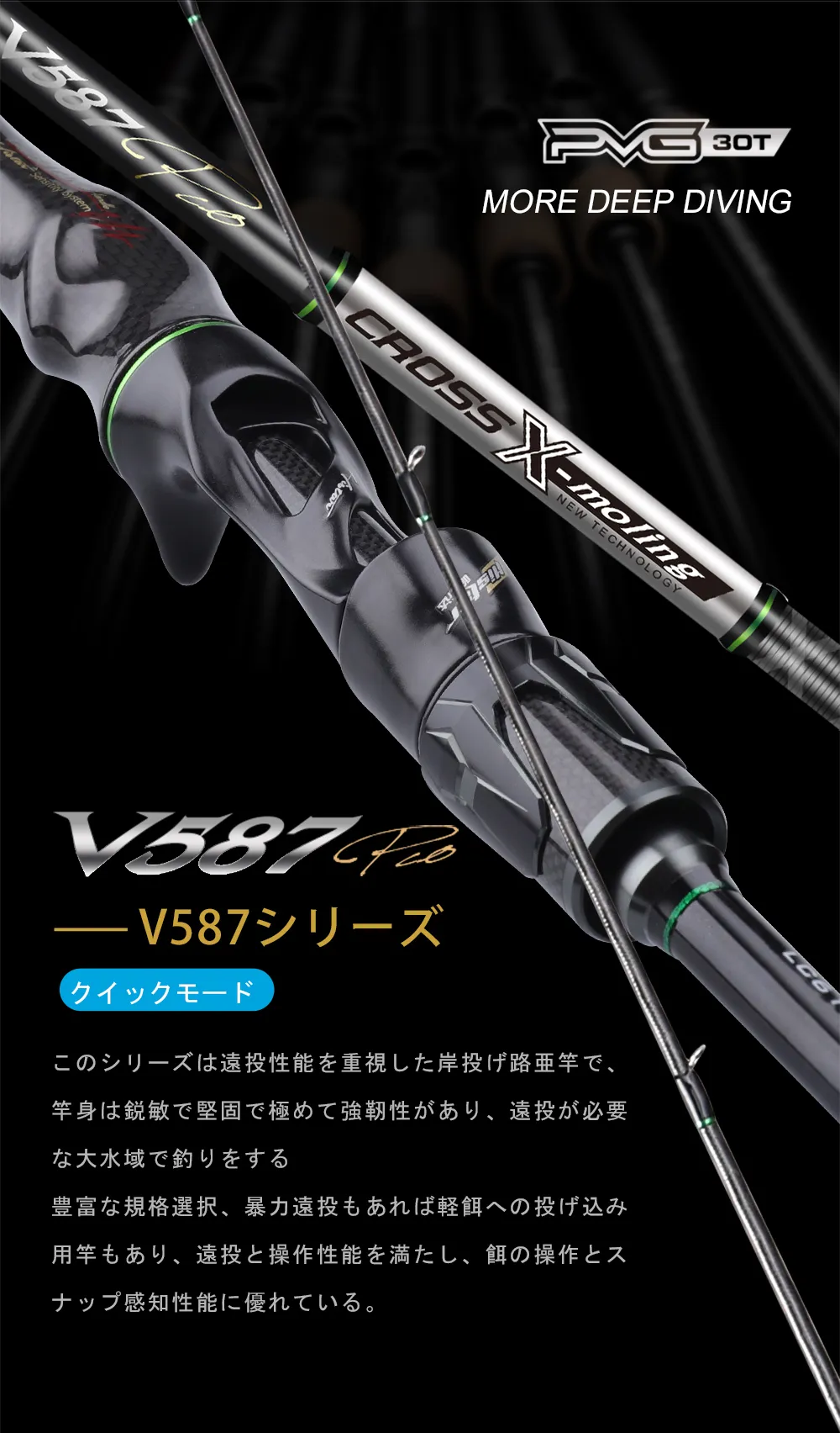 Japanese Toray Crossline C Tape Boat Fishing Rods High Carbon Fast ...