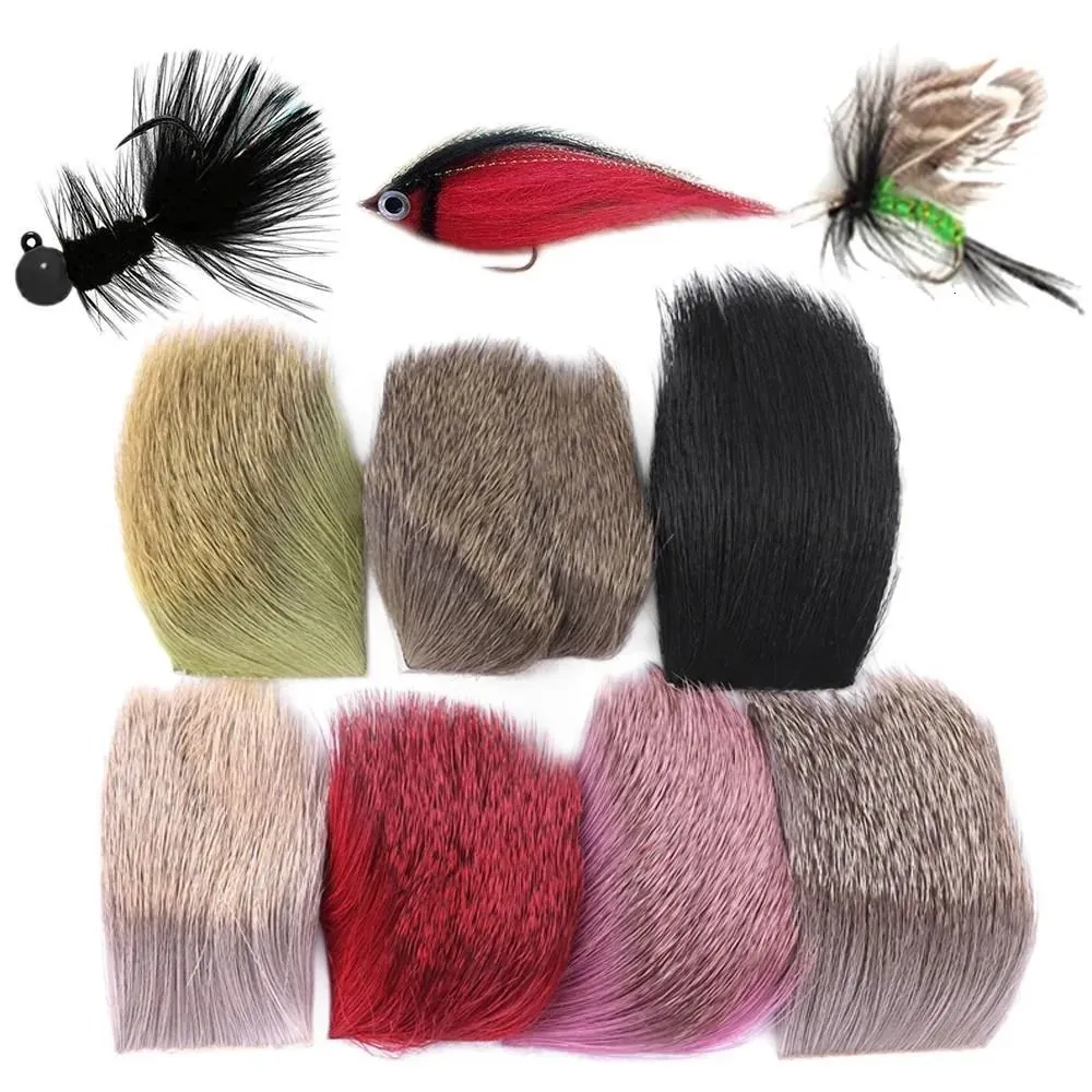 Baits Lures 1PC Fly Tying Deer Hair Patches Caddis Dry Material Natural Color Fishing Tackle 230825