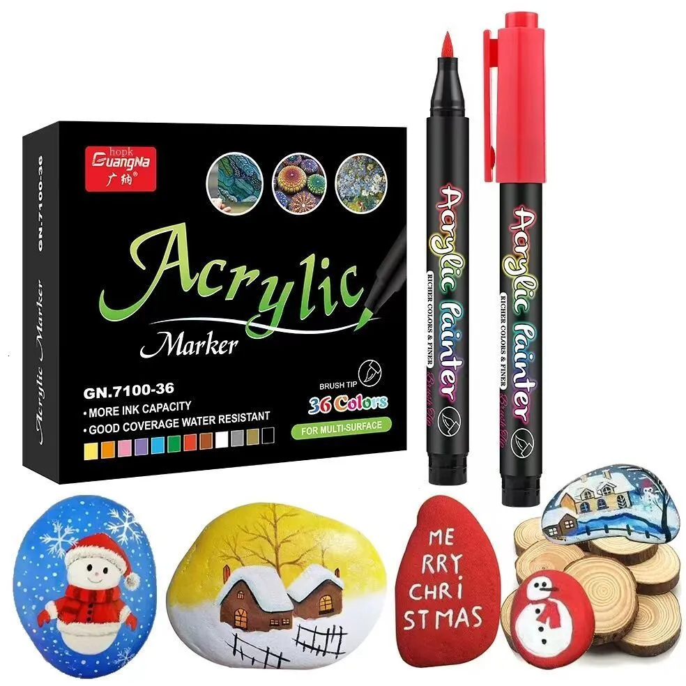 60 Acrylic Paint Pens, Acrylic Paint Markers, Fabric Markers For Textile, Canvas, Rock, Glass, Wood, Paper, Pumpkin, Diy, Paint Markers For Kids And
