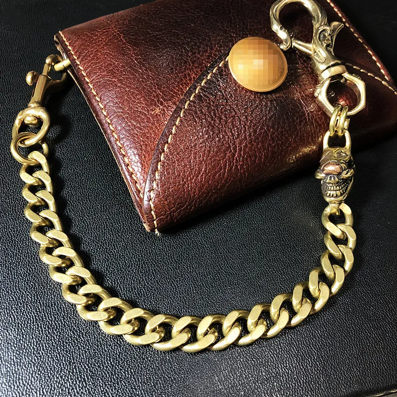 Bag Parts Accessories Punk Men Copper Metal Pants Jeans Chain Rock Hiphop Wallet Fashion Motorcyle Waist Trousers Chains Theft Prevention 230823