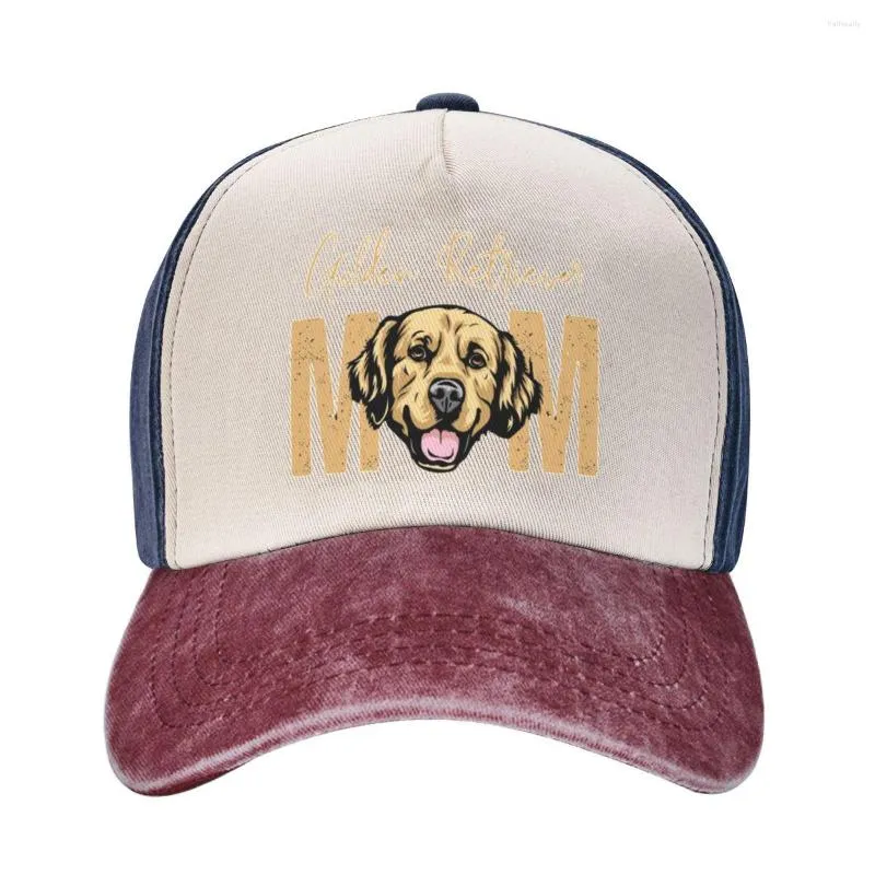 Ball Caps Mode Golden Retriever Hund Mama Baseball Frauen Distressed Washed Snapback Cap Geschenkidee für Besitzer