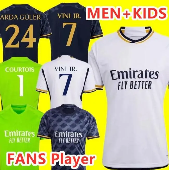 2023 Bellingham Rodrgo 23/24 MBAPPE SOCUCER Jerseys Football Vini Jr.Camavinga Real Madrids Modric Valverde Camiseta Kids Courtois doelman spelersversie