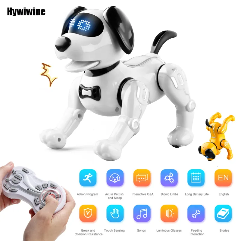 ElectricRC Animais Engraçado RC Robô Eletrônico Cão Dublê Comando de Voz Programável Touchsense Música Canção para Brinquedos Infantis Presente 230825