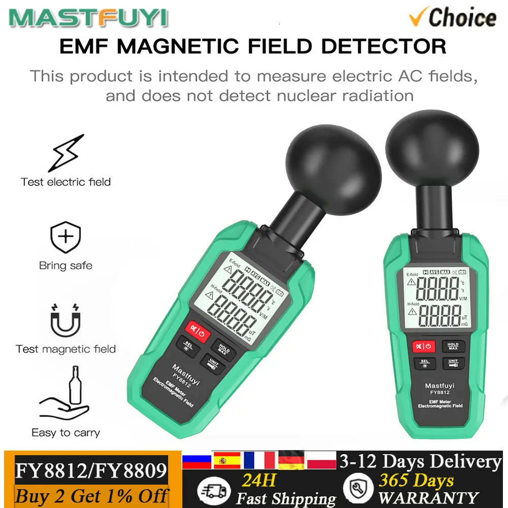 放射線テスターMastfuyi EMFメーター電磁場テスター電磁放射試験ゲージ電磁波放射線検出器230825