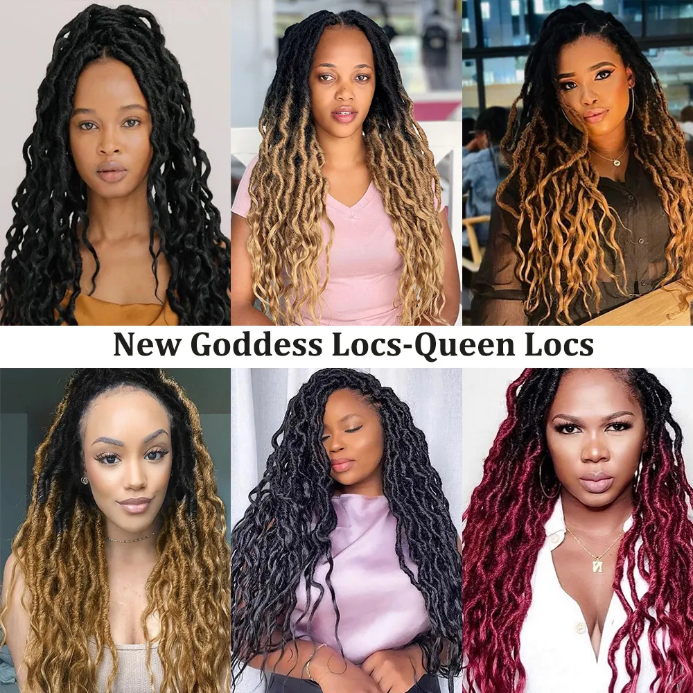 Ombre Faux Locs Crochet Hair for women Goddess Locs Dread Locs Crochet Hair  1 pack