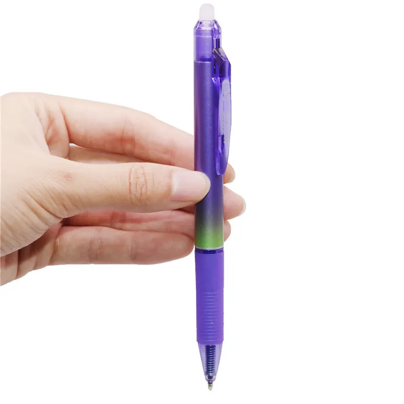 Linkgood Penna a sfera cancellabile, 4 pezzi, penna a sfera cancellabile, 0,5 mm, blu, set di penne cancellabili, per bambini, regalo per adulti, forniture per ufficio (viola