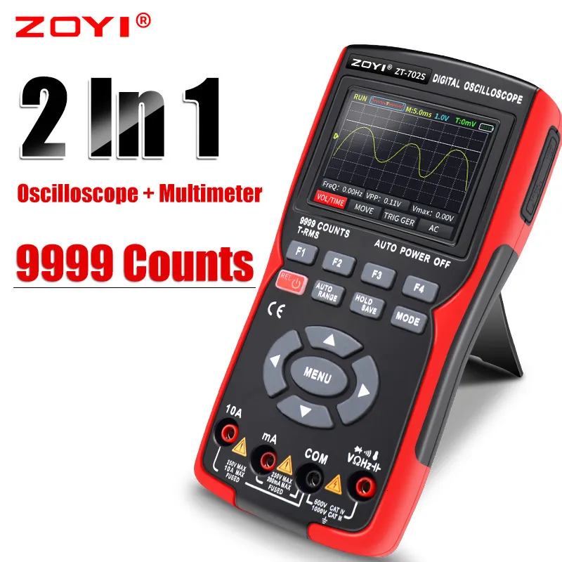 Multimeters ZT-702S 2-in-1 digitale oscilloscoop-multimeter Real-time bemonsteringssnelheid 48MSa/s True RMS 1000V Professionele tester met 2,8" scherm 230825