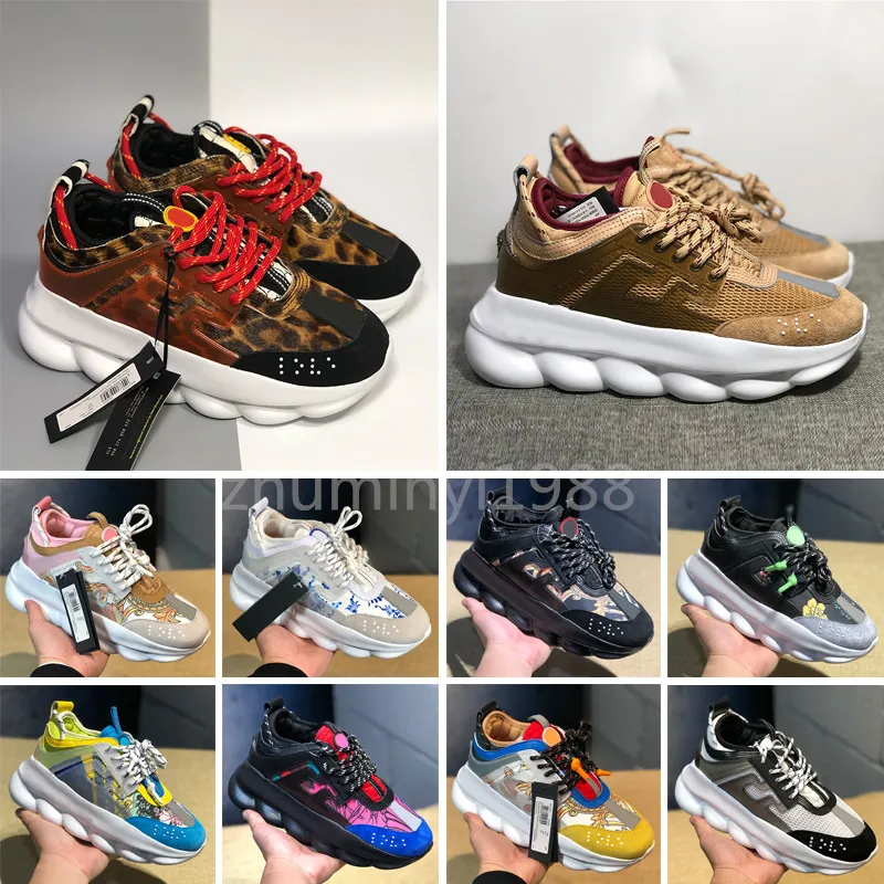 2023 Designer Italy Casual Running Shoes Top Quality Chain Reaction Wild Jewels Chain Link Trainer Casual Shoes Sneakers EUR 36-45 zm23